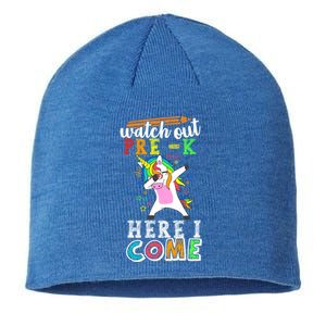 Watch Out PreK Here I Come Funny Unicorn Back To School Funny Gift Sustainable Beanie