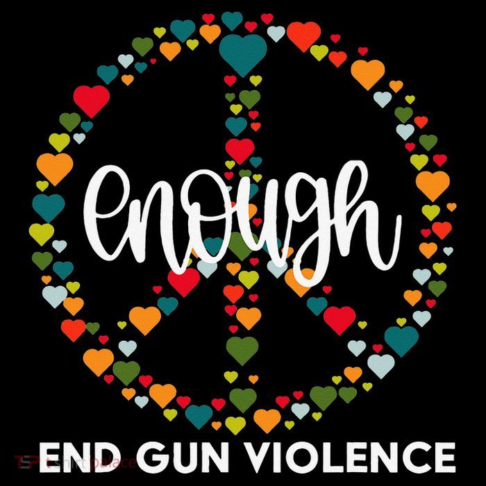 Wear Orange Peace Sign Enough End Gun Violence T-Shirt