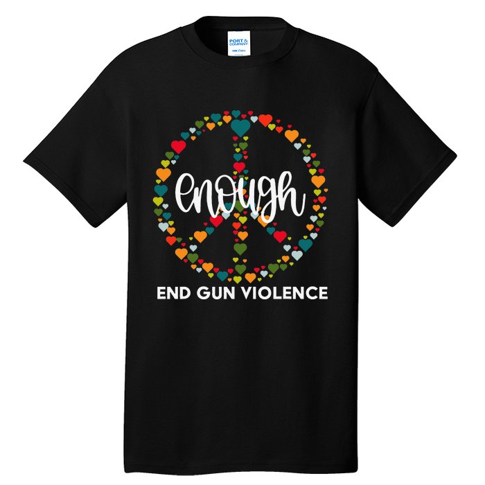 Wear Orange Peace Sign Enough End Gun Violence Tall T-Shirt