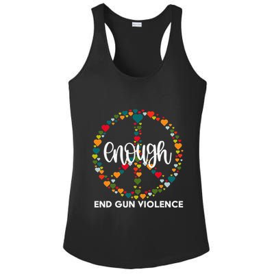 Wear Orange Peace Sign Enough End Gun Violence Ladies PosiCharge Competitor Racerback Tank