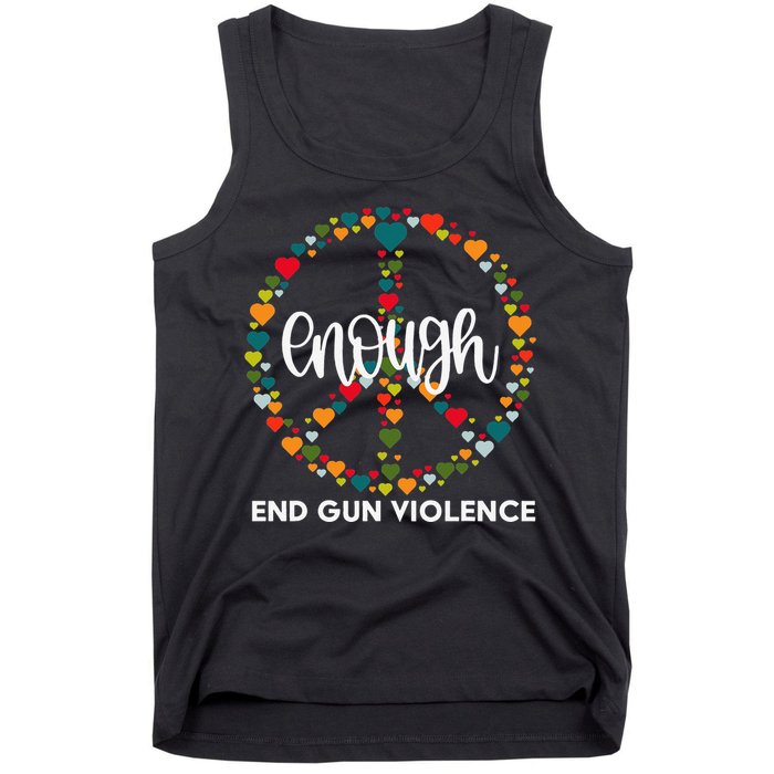 Wear Orange Peace Sign Enough End Gun Violence Tank Top