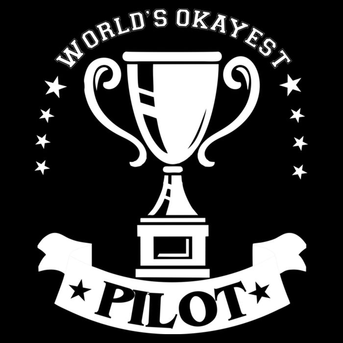 Worlds Okayest Pilot Plane Aviation Gift Drawstring Bag
