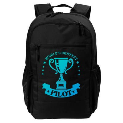 Worlds Okayest Pilot Plane Aviation Gift Backpack