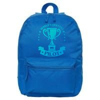 Worlds Okayest Pilot Plane Aviation Gift 16 in Basic Backpack