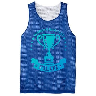 Worlds Okayest Pilot Plane Aviation Gift Mesh Reversible Basketball Jersey Tank