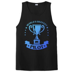 Worlds Okayest Pilot Plane Aviation Gift PosiCharge Competitor Tank