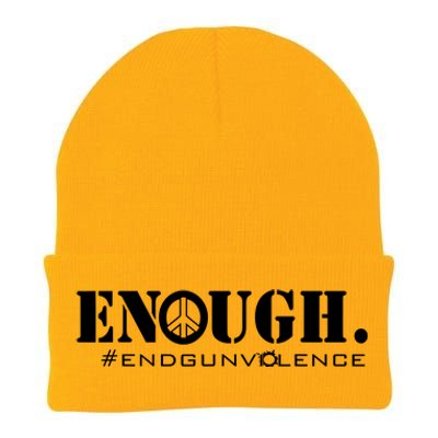 Wear Orange Peace Sign Enough End Gun Violence Knit Cap Winter Beanie