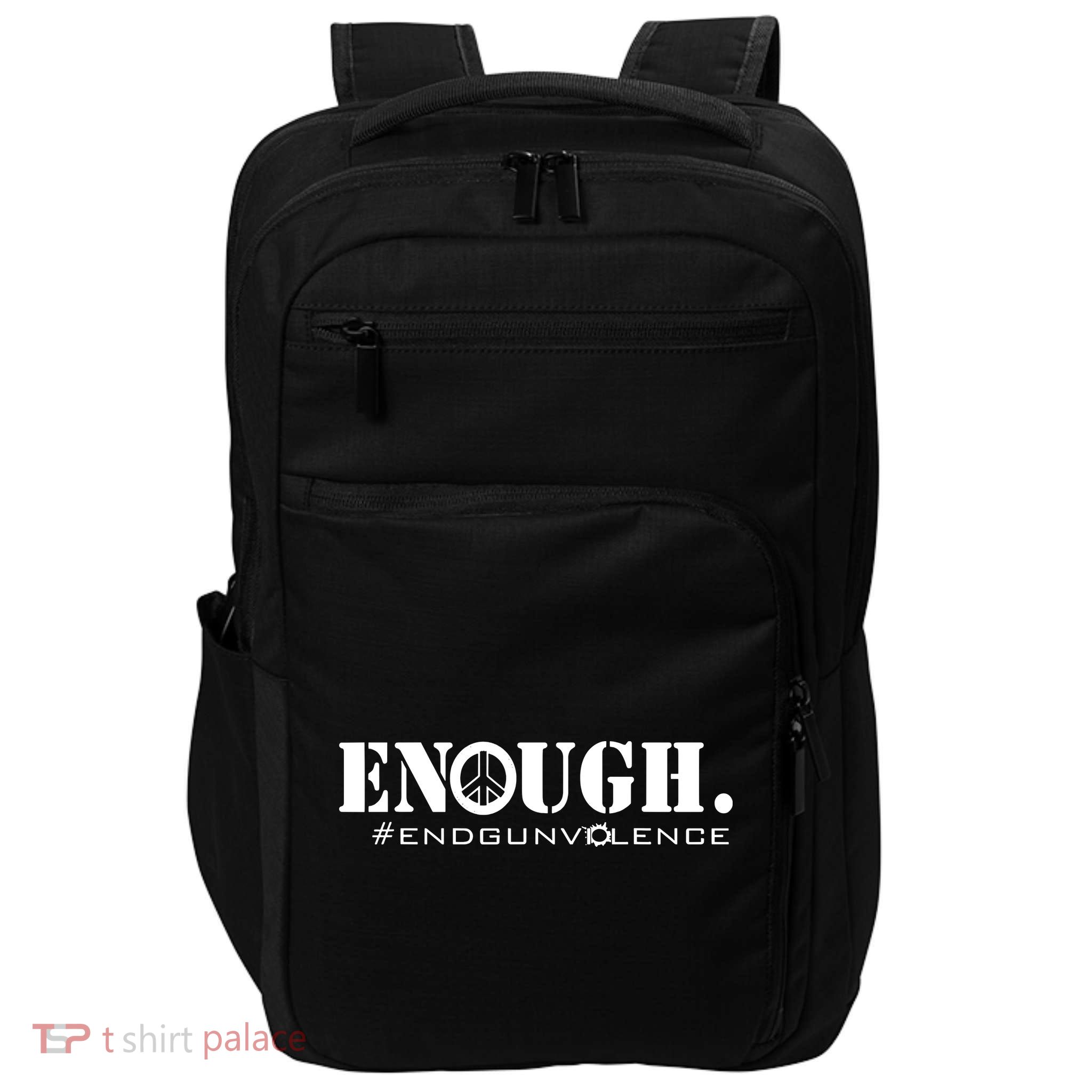 Wear Orange Peace Sign Enough End Gun Violence Impact Tech Backpack