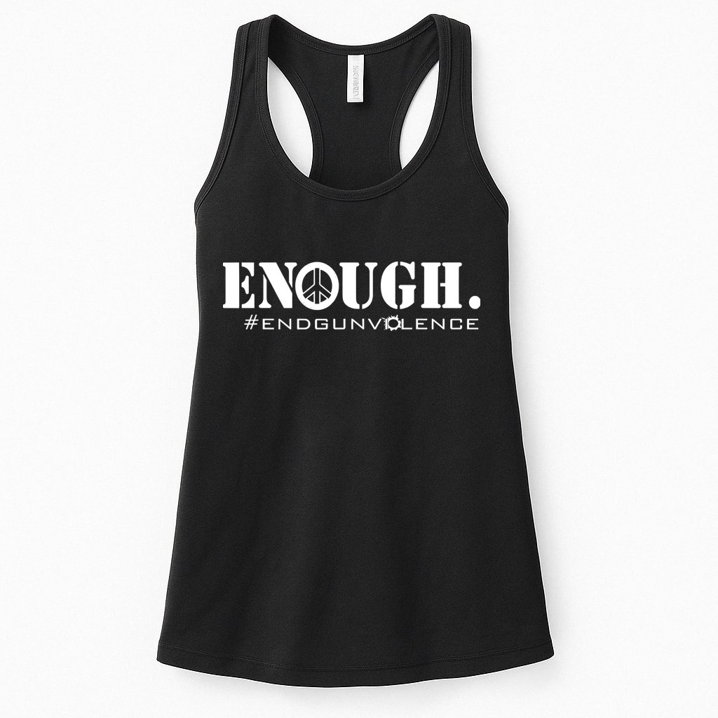 Wear Orange Peace Sign Enough End Gun Violence Womens Tank Top