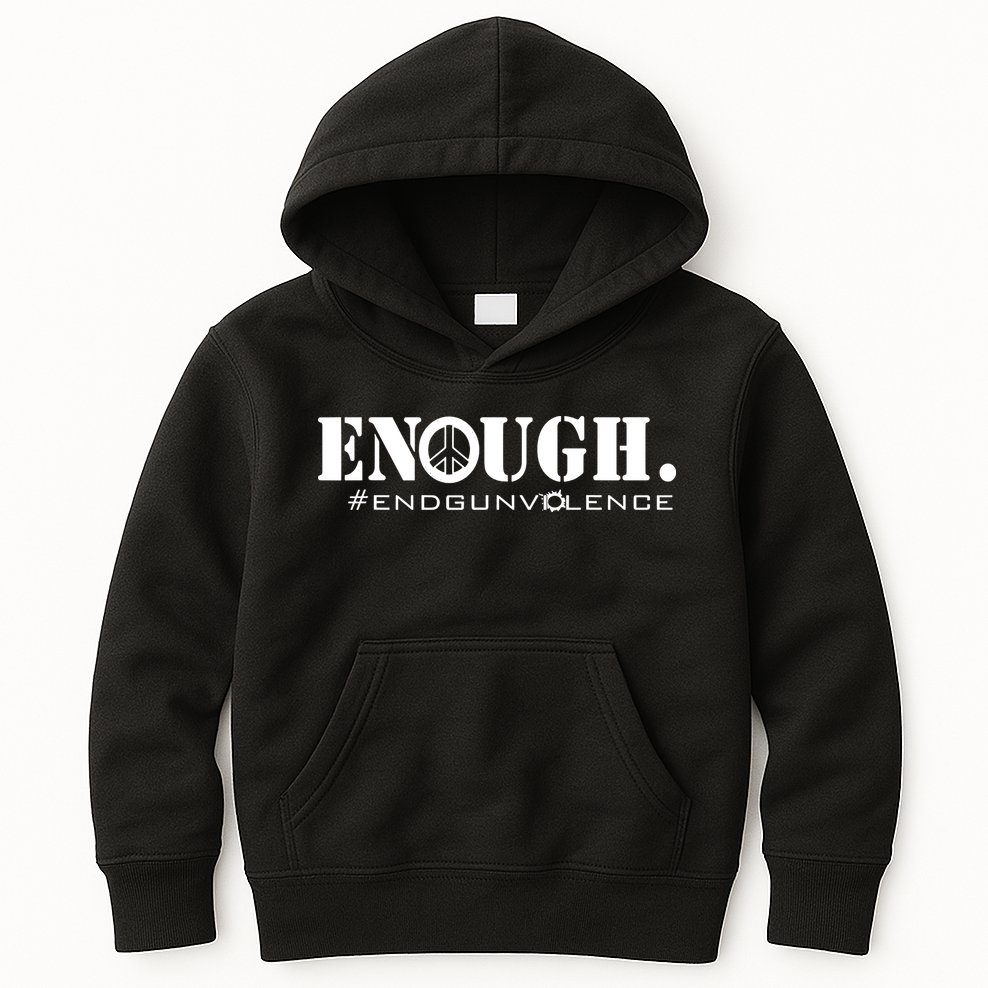 Wear Orange Peace Sign Enough End Gun Violence Kids Hoodie