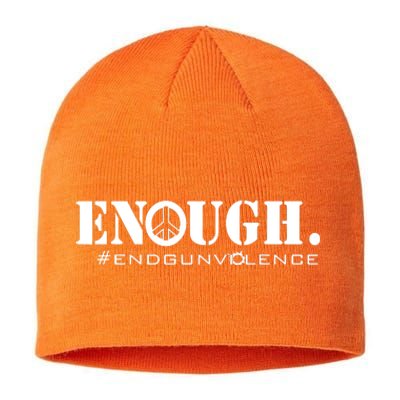 Wear Orange Peace Sign Enough End Gun Violence Sustainable Beanie