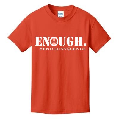 Wear Orange Peace Sign Enough End Gun Violence Kids T-Shirt
