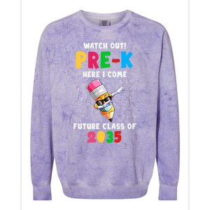 Watch Out PreK Here I Come Future Class 2035 Meaningful Gift Colorblast Crewneck Sweatshirt