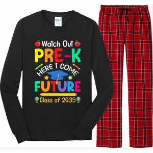 Watch Out PreK Here I Come Future Class Of 2035 Great Gift Long Sleeve Pajama Set