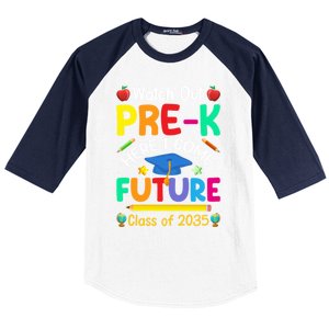 Watch Out PreK Here I Come Future Class Of 2035 Great Gift Baseball Sleeve Shirt