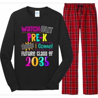 Watch Out PreK Here I Come Future Class Of 2035 Gift Long Sleeve Pajama Set