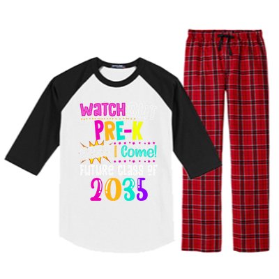 Watch Out PreK Here I Come Future Class Of 2035 Gift Raglan Sleeve Pajama Set