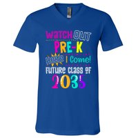 Watch Out PreK Here I Come Future Class Of 2035 Gift V-Neck T-Shirt