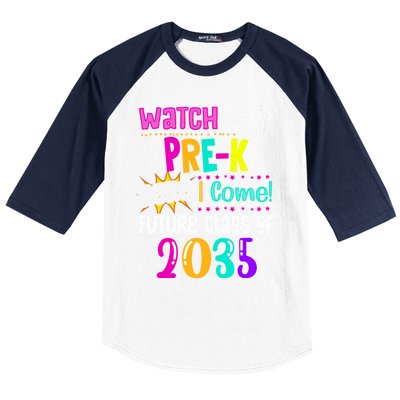 Watch Out PreK Here I Come Future Class Of 2035 Gift Baseball Sleeve Shirt