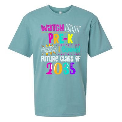 Watch Out PreK Here I Come Future Class Of 2035 Gift Sueded Cloud Jersey T-Shirt