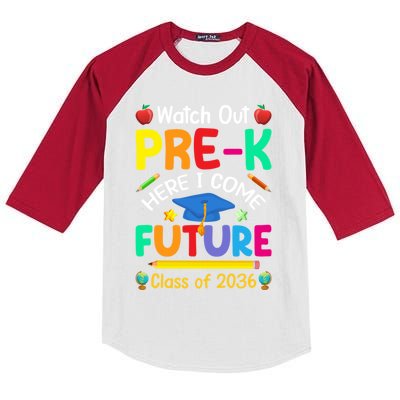 Watch Out PreK Here I Come Future Class Of 2036 Gift Kids Colorblock Raglan Jersey