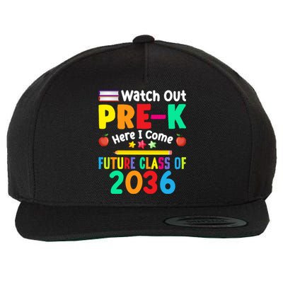 Watch Out PreK Here I Come Future Class Of 2036 Students Gift Wool Snapback Cap