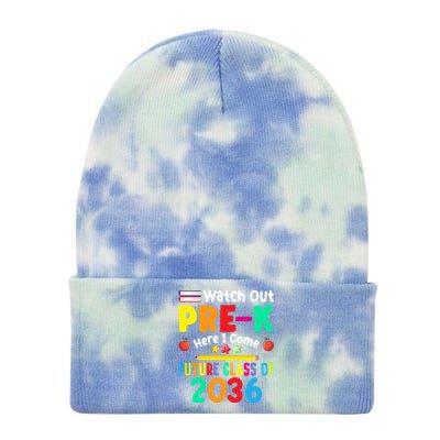 Watch Out PreK Here I Come Future Class Of 2036 Students Gift Tie Dye 12in Knit Beanie