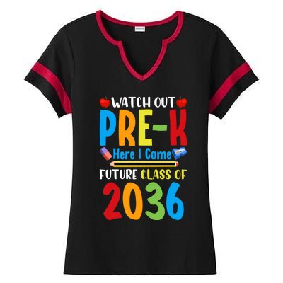 Watch Out PreK Here I Come Future Class Of 2036 Students Gift Ladies Halftime Notch Neck Tee