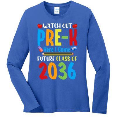 Watch Out PreK Here I Come Future Class Of 2036 Students Gift Ladies Long Sleeve Shirt