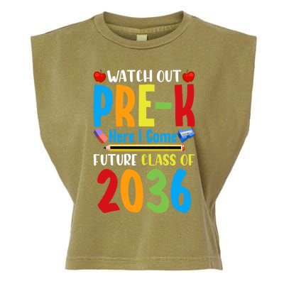 Watch Out PreK Here I Come Future Class Of 2036 Students Gift Garment-Dyed Women's Muscle Tee