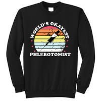 Worlds Okayest Phlebotomist Funny Phlebotomy Women Girl Sweatshirt