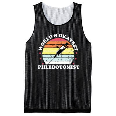 Worlds Okayest Phlebotomist Funny Phlebotomy Women Girl Mesh Reversible Basketball Jersey Tank