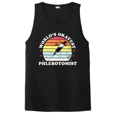 Worlds Okayest Phlebotomist Funny Phlebotomy Women Girl PosiCharge Competitor Tank