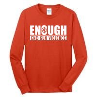 Wear Orange Peace Sign Enough End Gun Violence Tall Long Sleeve T-Shirt