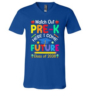 Watch Out PreK Here I Come Future Class Of 2038 Gift V-Neck T-Shirt