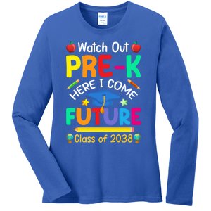 Watch Out PreK Here I Come Future Class Of 2038 Gift Ladies Long Sleeve Shirt