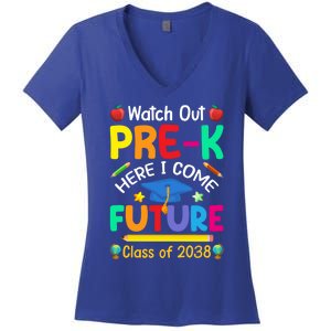 Watch Out PreK Here I Come Future Class Of 2038 Gift Women's V-Neck T-Shirt