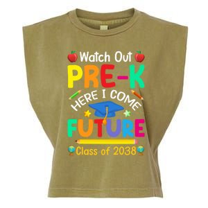 Watch Out PreK Here I Come Future Class Of 2038 Gift Garment-Dyed Women's Muscle Tee