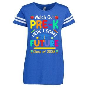 Watch Out PreK Here I Come Future Class Of 2038 Gift Enza Ladies Jersey Football T-Shirt