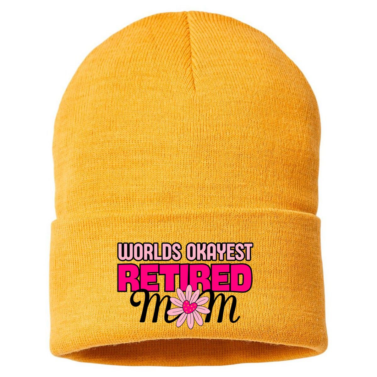 WorldS Okayest Retired Mom Sustainable Knit Beanie