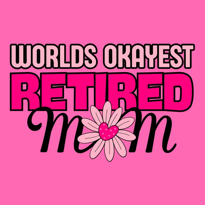 WorldS Okayest Retired Mom Stripe Pom Pom Beanie