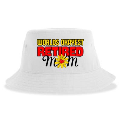 Worlds Okayest Retired Mom Retirement Funny Sustainable Bucket Hat