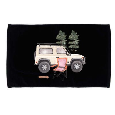 Watercolor Off Road Camping Crew Road Trip Gift Microfiber Hand Towel