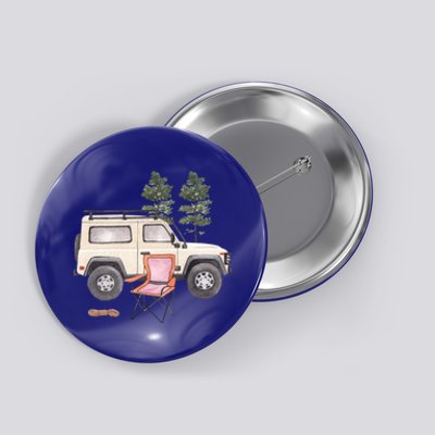 Watercolor Off Road Camping Crew Road Trip Gift Button