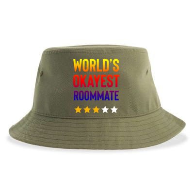 Worlds Okayest Roommate Funny Best Roommate Ever Great Gift Sustainable Bucket Hat