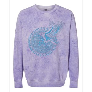 Walhalla Odins Runes Valknut Wotans Knot Viking Colorblast Crewneck Sweatshirt