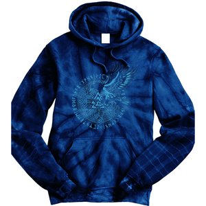 Walhalla Odins Runes Valknut Wotans Knot Viking Tie Dye Hoodie