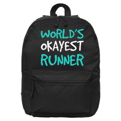 Worlds Okayest Runner . Funny Running Runner Tanks 16 in Basic Backpack