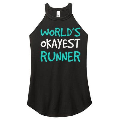 Worlds Okayest Runner . Funny Running Runner Tanks Women’s Perfect Tri Rocker Tank