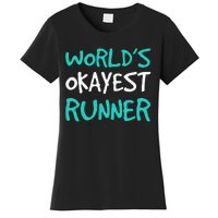 Worlds Okayest Runner . Funny Running Runner Tanks Women's T-Shirt